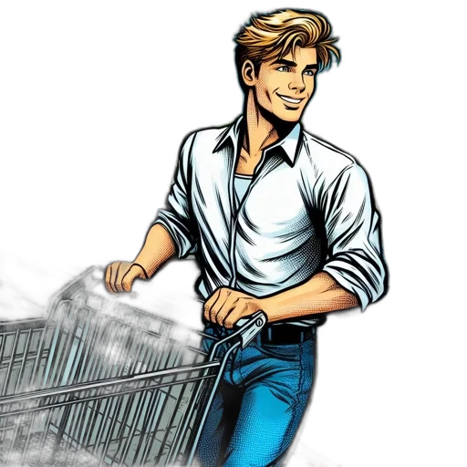 comic book art, cartoon, concept art, photorealistic transparent PNG cut-out