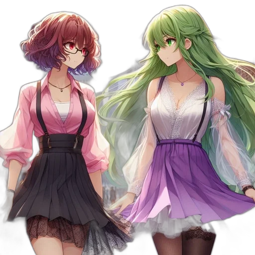 dress, anime, concept art, pixel art transparent PNG cut-out