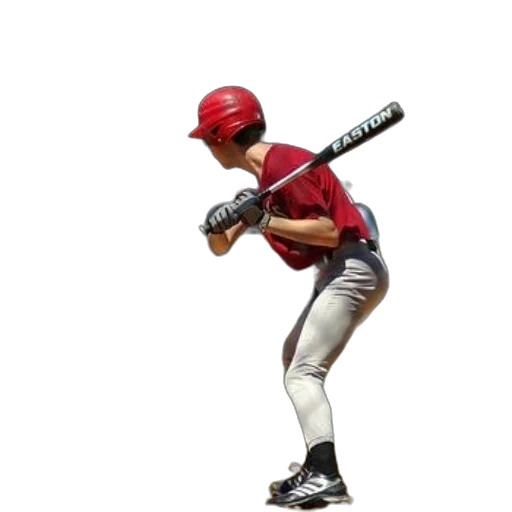 baseball, player, red, uniform transparent PNG cut-out