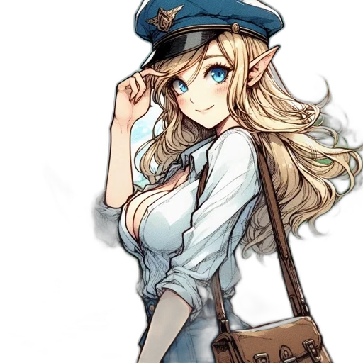 hat, staff, weapon, dress transparent PNG cut-out