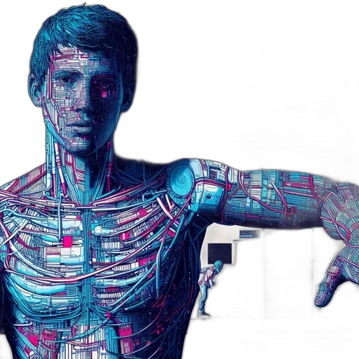 robot, cyberpunk, concept art, photorealistic transparent PNG cut-out