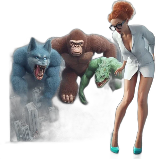 concept art, fantasy art, comic book art, 3d render transparent PNG cut-out