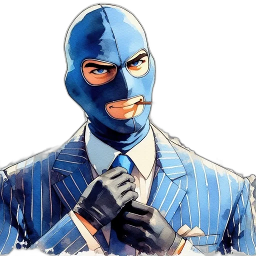 mask, face, jacket, comic book art transparent PNG cut-out