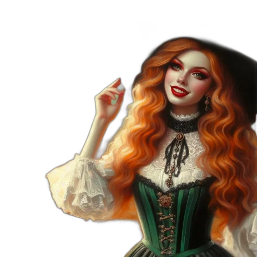 dress, fantasy art, oil painting, concept art transparent PNG cut-out