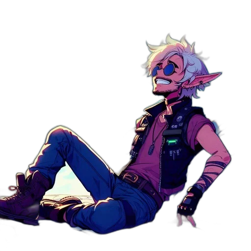 creature, mask, jacket, staff transparent PNG cut-out