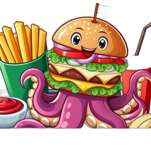 food, animal, 3d render, photorealistic transparent PNG cut-out