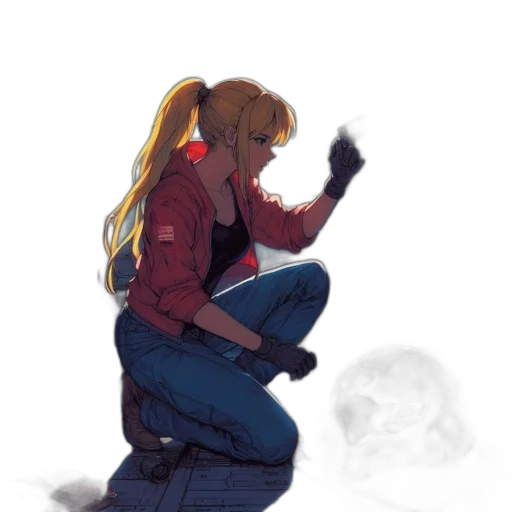 jacket, weapon, concept art, comic book art transparent PNG cut-out