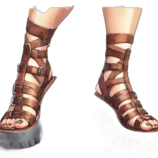 shoes, concept art, 3d render, fantasy art transparent PNG cut-out