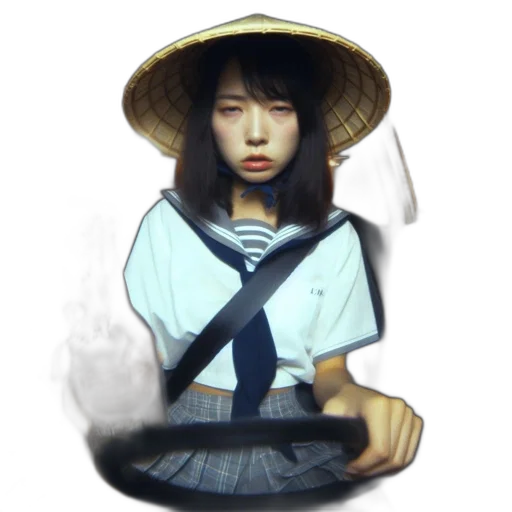 hat, umbrella, face, staff transparent PNG cut-out