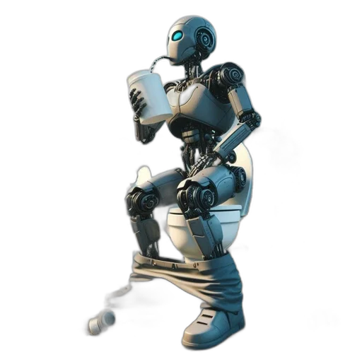 robot, concept art, 3d render, cyberpunk transparent PNG cut-out
