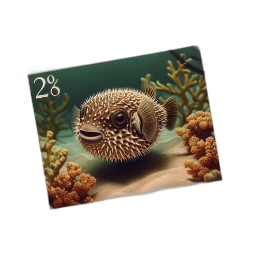 animal, underwater, stamp, features transparent PNG cut-out