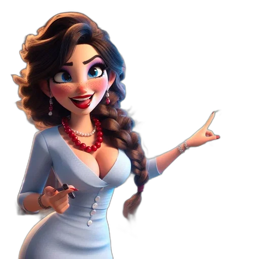 dress, jewelry, staff, 3d render transparent PNG cut-out