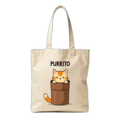 photorealistic, beige, tote, bag transparent PNG cut-out