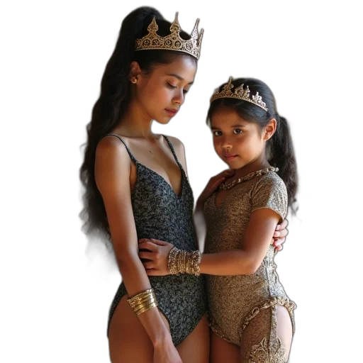 crown, dress, photorealistic, pair transparent PNG cut-out