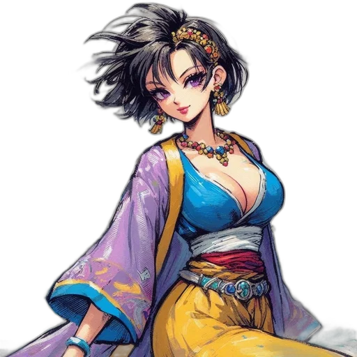 dress, staff, fantasy art, pixel art transparent PNG cut-out