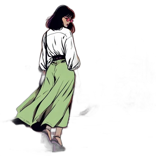 dress, jacket, staff, shoes transparent PNG cut-out