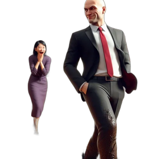staff, concept art, 3d render, city street transparent PNG cut-out