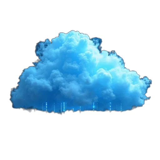 3d render, pixel art, blue, cloud transparent PNG cut-out
