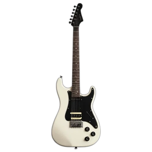 white, electric, guitar, black transparent PNG cut-out