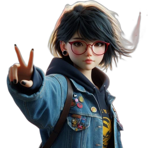 jacket, face, concept art, 3d render transparent PNG cut-out