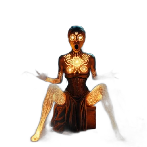 mask, dress, jewelry, staff transparent PNG cut-out
