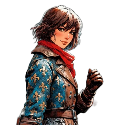jacket, face, staff, weapon transparent PNG cut-out