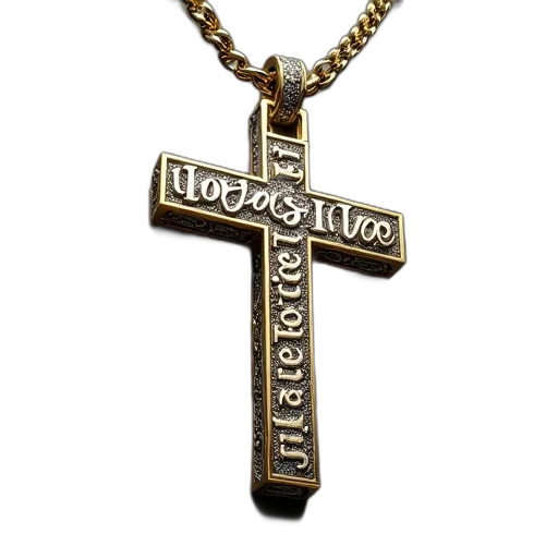 jewelry, large, sideways, cross transparent PNG cut-out