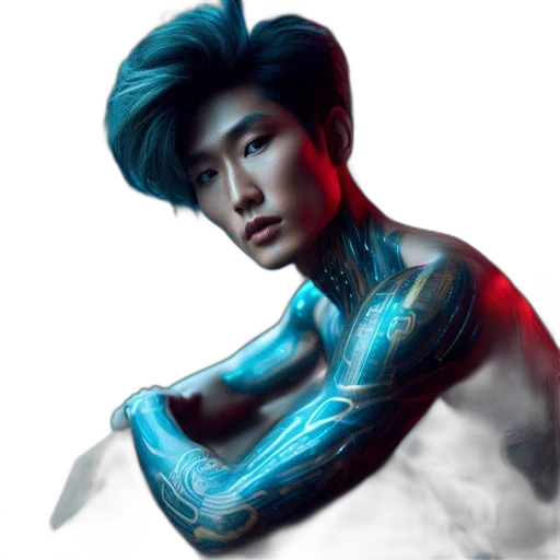 robot, photorealistic, cyberpunk, fantasy art transparent PNG cut-out