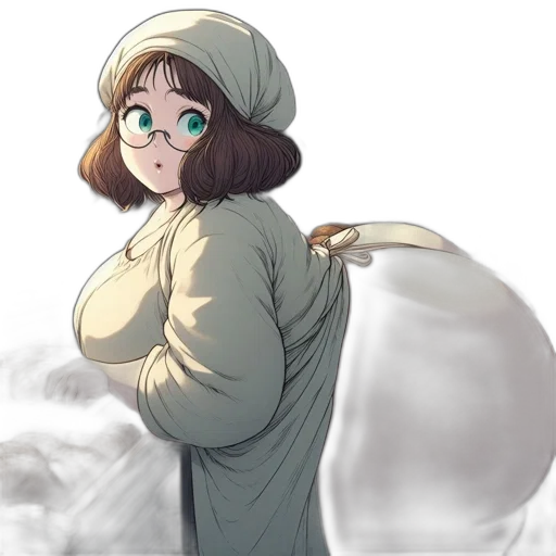 dress, hat, staff, creature transparent PNG cut-out