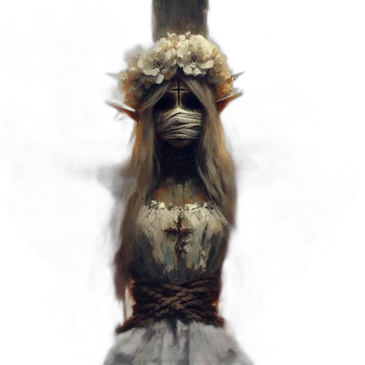dress, mask, creature, crown transparent PNG cut-out