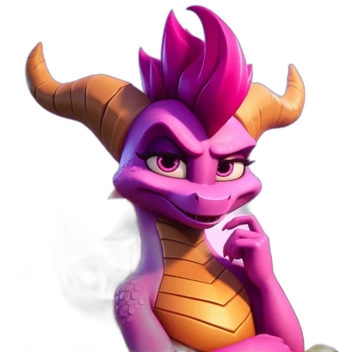 dragon, creature, crown, staff transparent PNG cut-out