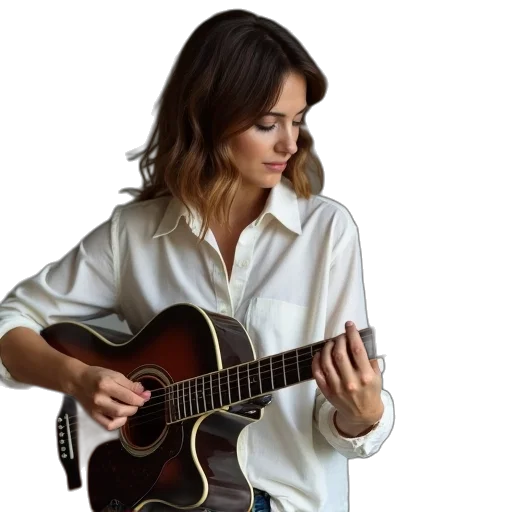 woman, white, shirt, playing transparent PNG cut-out