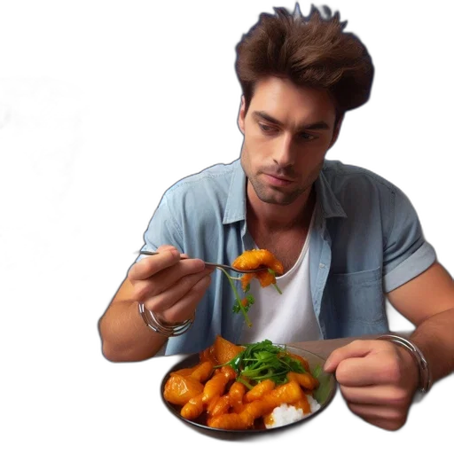 food, hair, photorealistic, concept art transparent PNG cut-out