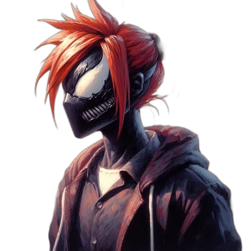 mask, jacket, face, creature transparent PNG cut-out