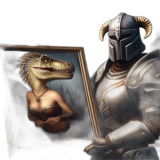 dragon, sword, robot, mask transparent PNG cut-out