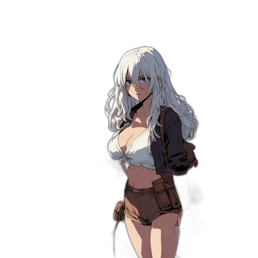 jacket, dress, staff, weapon transparent PNG cut-out