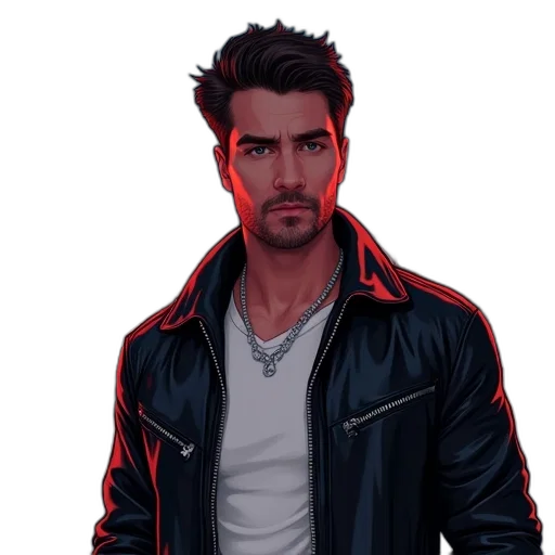 jacket, comic book art, concept art, photorealistic transparent PNG cut-out