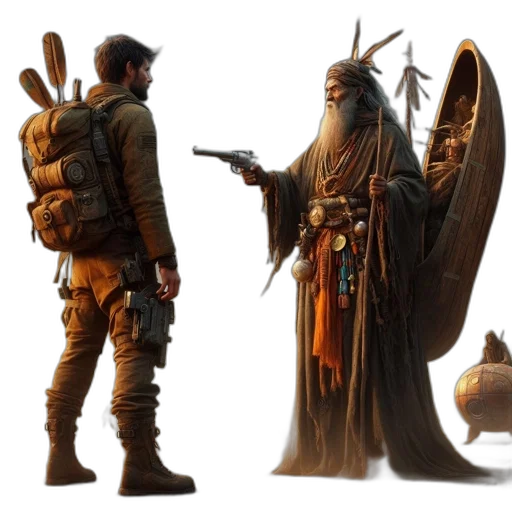 concept art, fantasy art, 3d render, comic book art transparent PNG cut-out