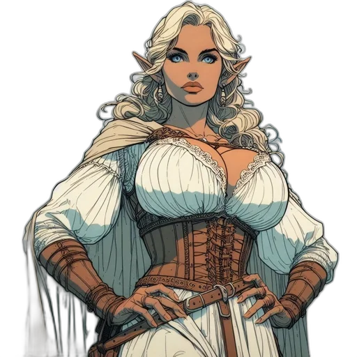 dress, comic book art, fantasy art, concept art transparent PNG cut-out