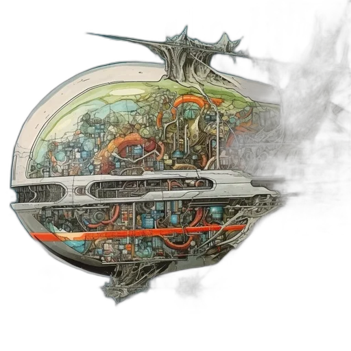 concept art, fantasy art, outer space, detailed transparent PNG cut-out