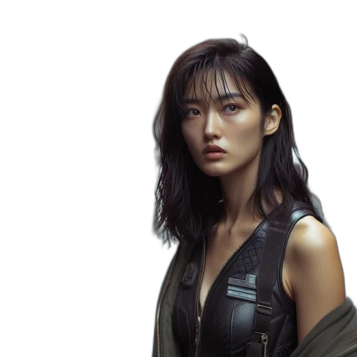 jacket, face, photorealistic, concept art transparent PNG cut-out