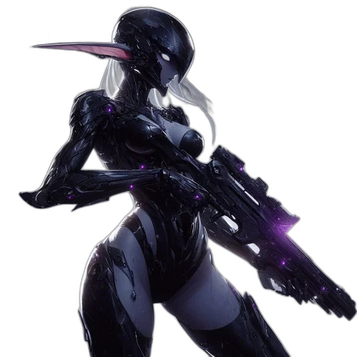 robot, weapon, concept art, cyberpunk transparent PNG cut-out