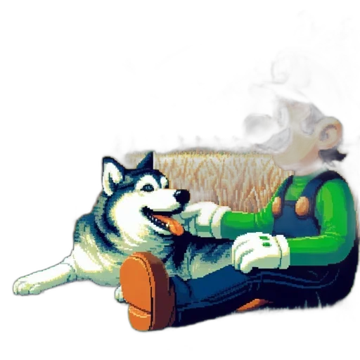 animal, jacket, mask, staff transparent PNG cut-out