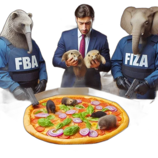 food, suited, human, holds transparent PNG cut-out