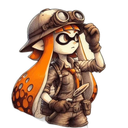 staff, weapon, hat, jacket transparent PNG cut-out