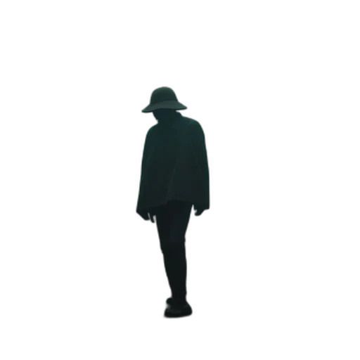 jacket, hat, umbrella, staff transparent PNG cut-out