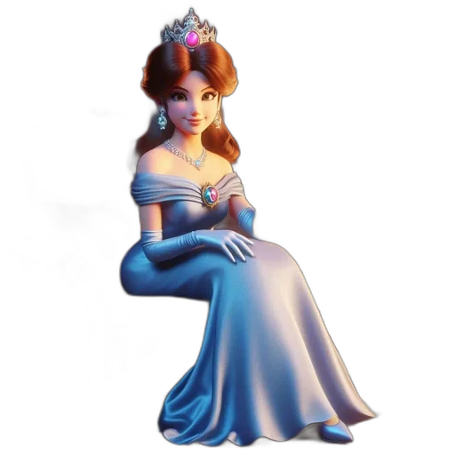 dress, crown, jewelry, staff transparent PNG cut-out