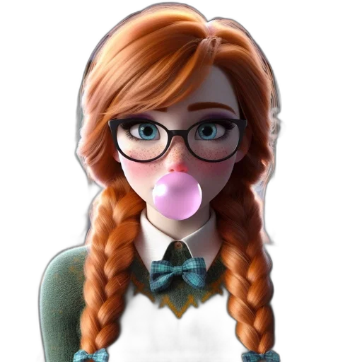 staff, face, cartoon, 3d render transparent PNG cut-out