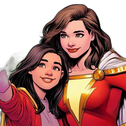 comic book art, two, females, pose transparent PNG cut-out