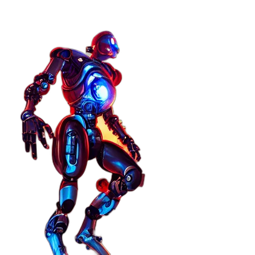 robot, weapon, concept art, 3d render transparent PNG cut-out